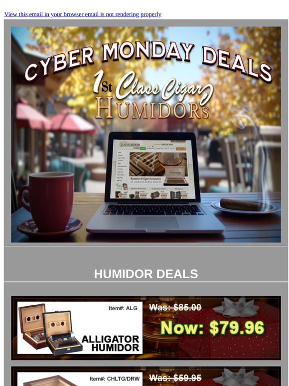 CYBER MONDAY Deals on Premium CIGAR HUMIDORS & ACCESSORIES