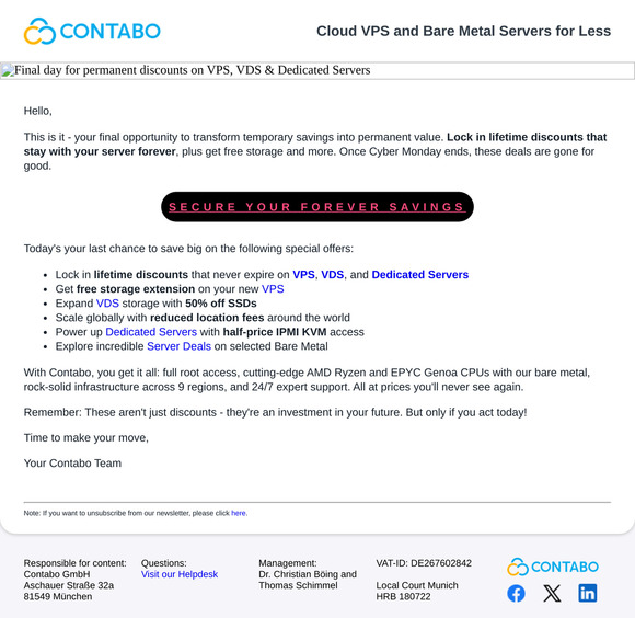 Cyber Monday: Last Chance for Lifetime Server Savings!