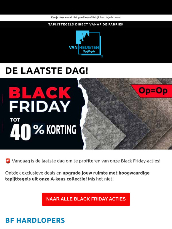 De laatste dag van Black Friday Week is hier, !