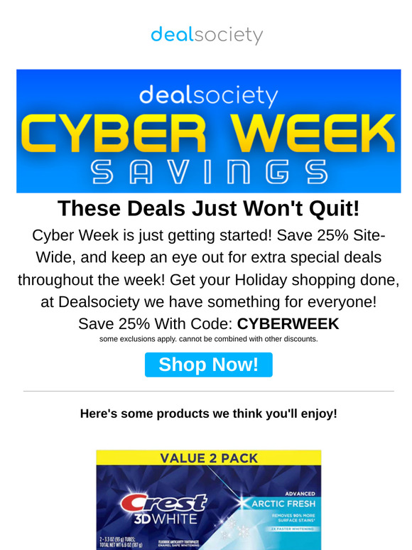 Cyber Week Deals, Site-Wide Savings!