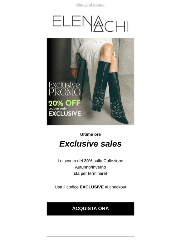 20% OFF | Ultime ore