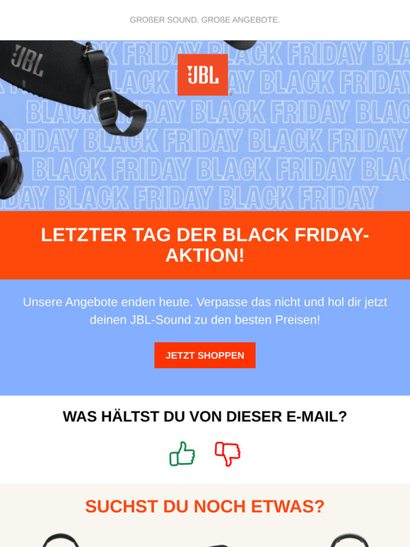 Letzter Tag der JBL Black Friday-Aktion