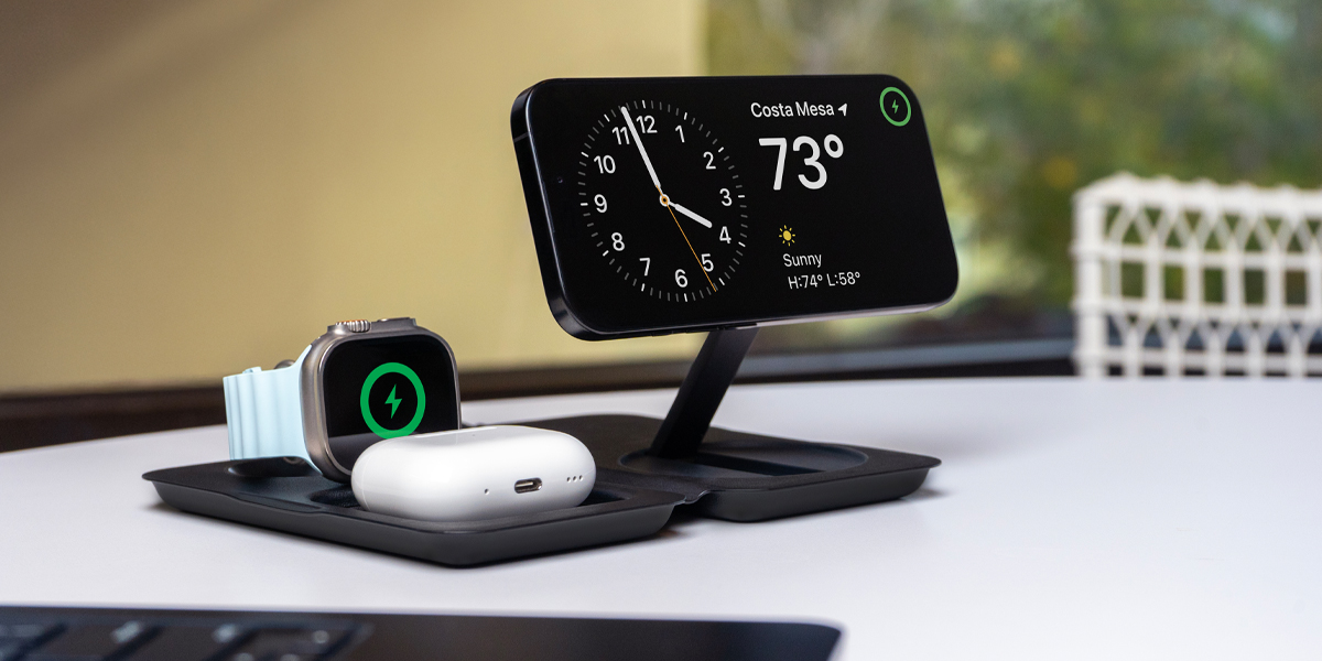 Charge devices upright or laying flat.