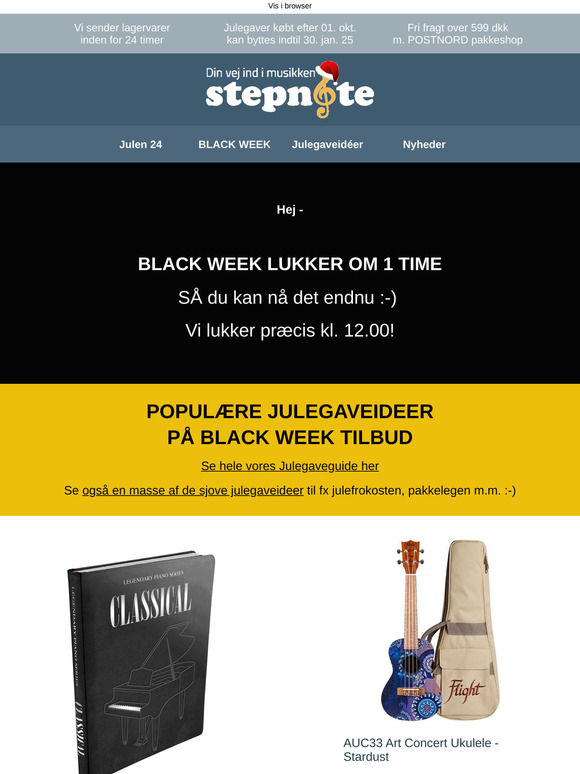 1 Time tilbage af Black Week - vi lukker kl. 12 i dag præcis!