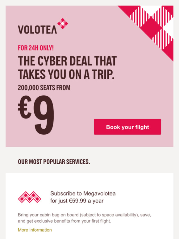From €9, Cyber Monday Flights