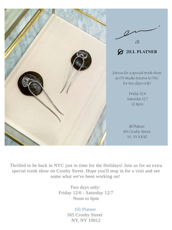 Join us for a holiday pop up at Jill Platner!