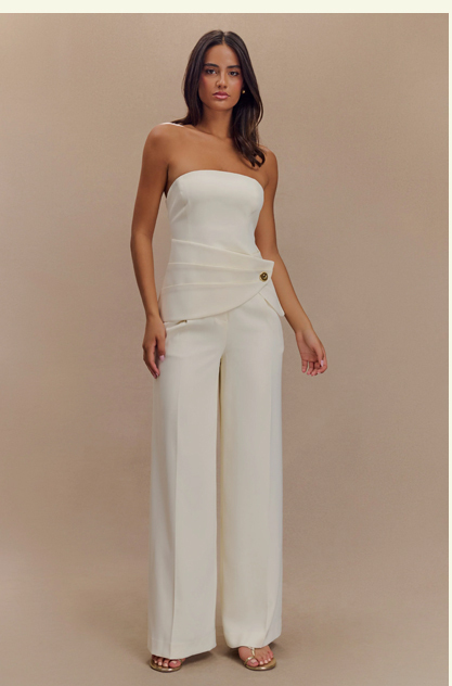 Faith Strapless Suiting Top - Ivory