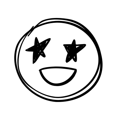 an emogi with stars in his eyes