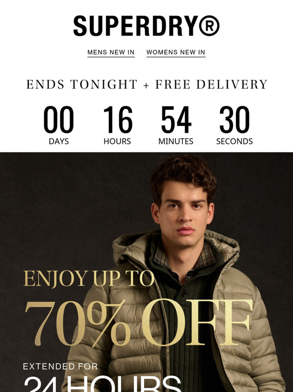 Extended for 24 Hours: Up to 70% Off Ends Tonight