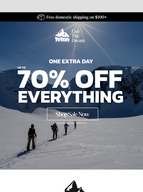 SALE EXTENDED | Up to 70% Off EVERYTHING