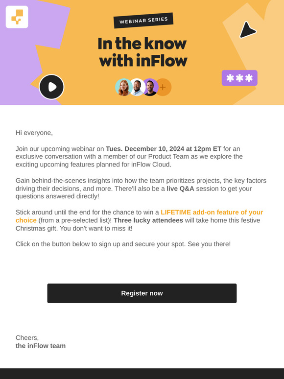 Webinar Sign Up (1 Week Reminder) |  inFlow: Roadmap discussions & Live Q&A