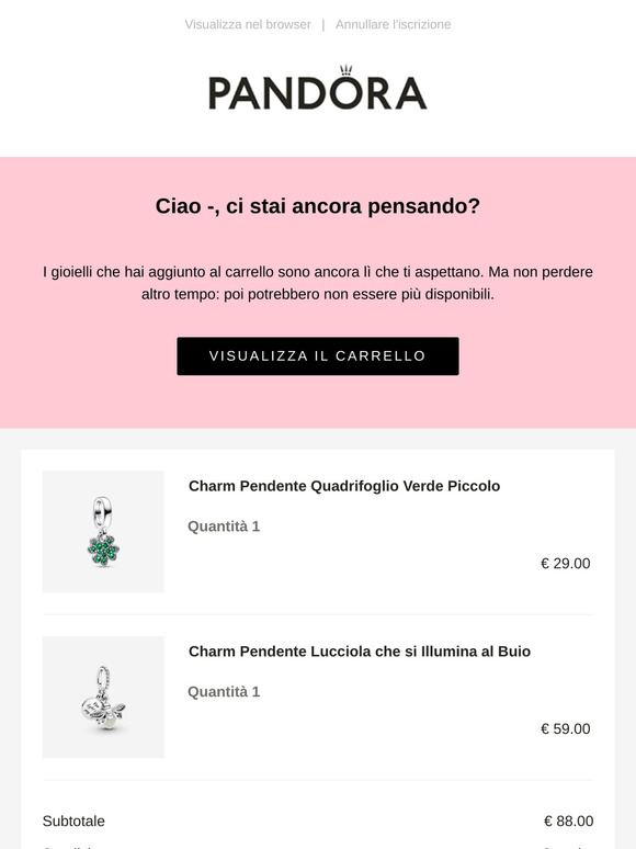 —, hai dimenticato dei gioielli nel tuo carrello