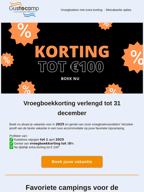 Vroegboekkorting verlengd tot 31 december