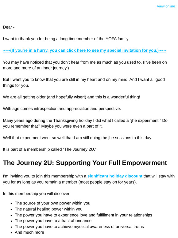 This is your invitation, —