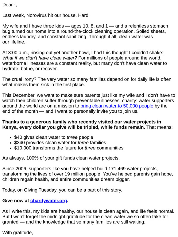 Clean water saved us