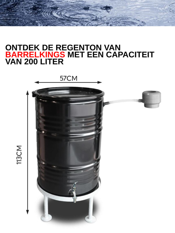Een Barrelkings regenton, groter en mooier.
