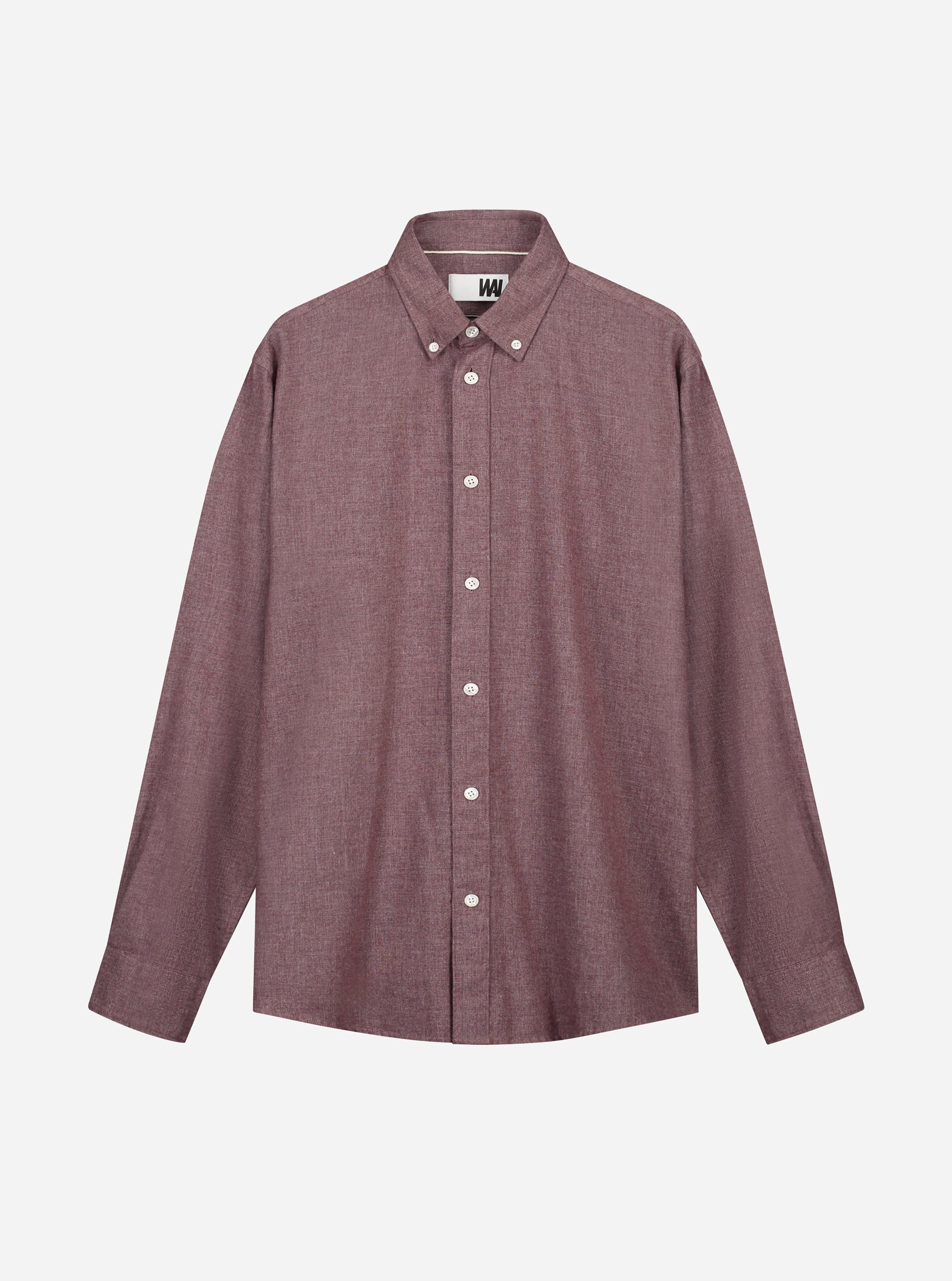 Image of James Brushed Twill Regular Shirt N - Burgundy
