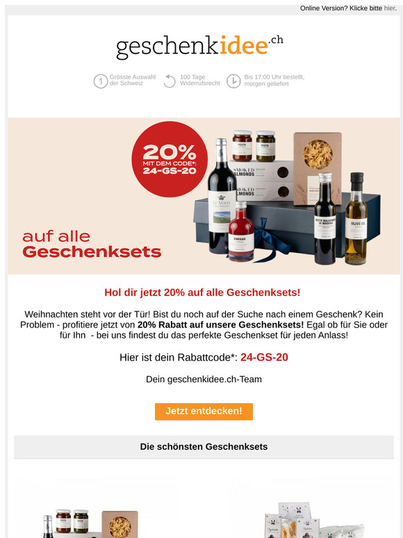 Christmas Deal 20% auf alle Geschenksets!