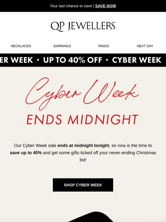 Up to 40% off ends midnight! 💌