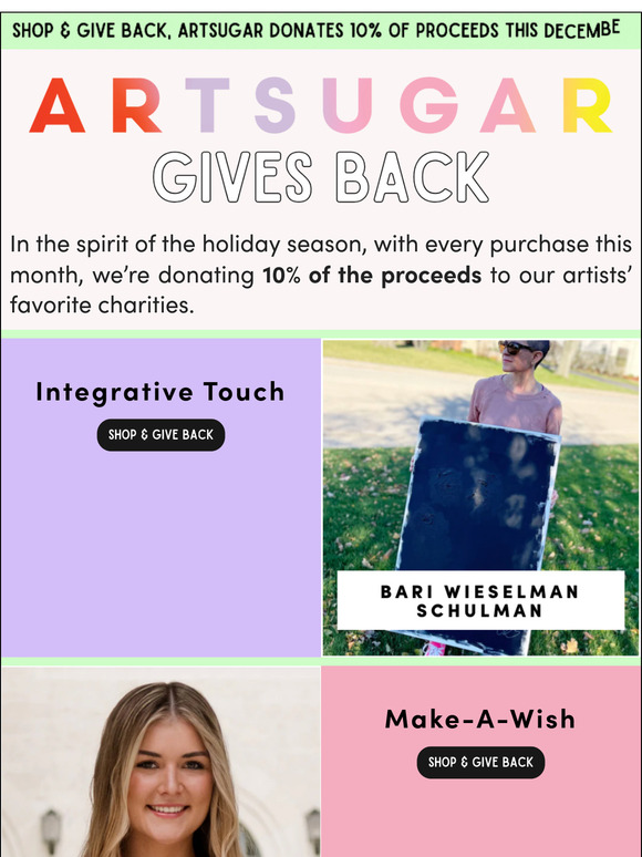 ArtSugars 10% Charity Pledge