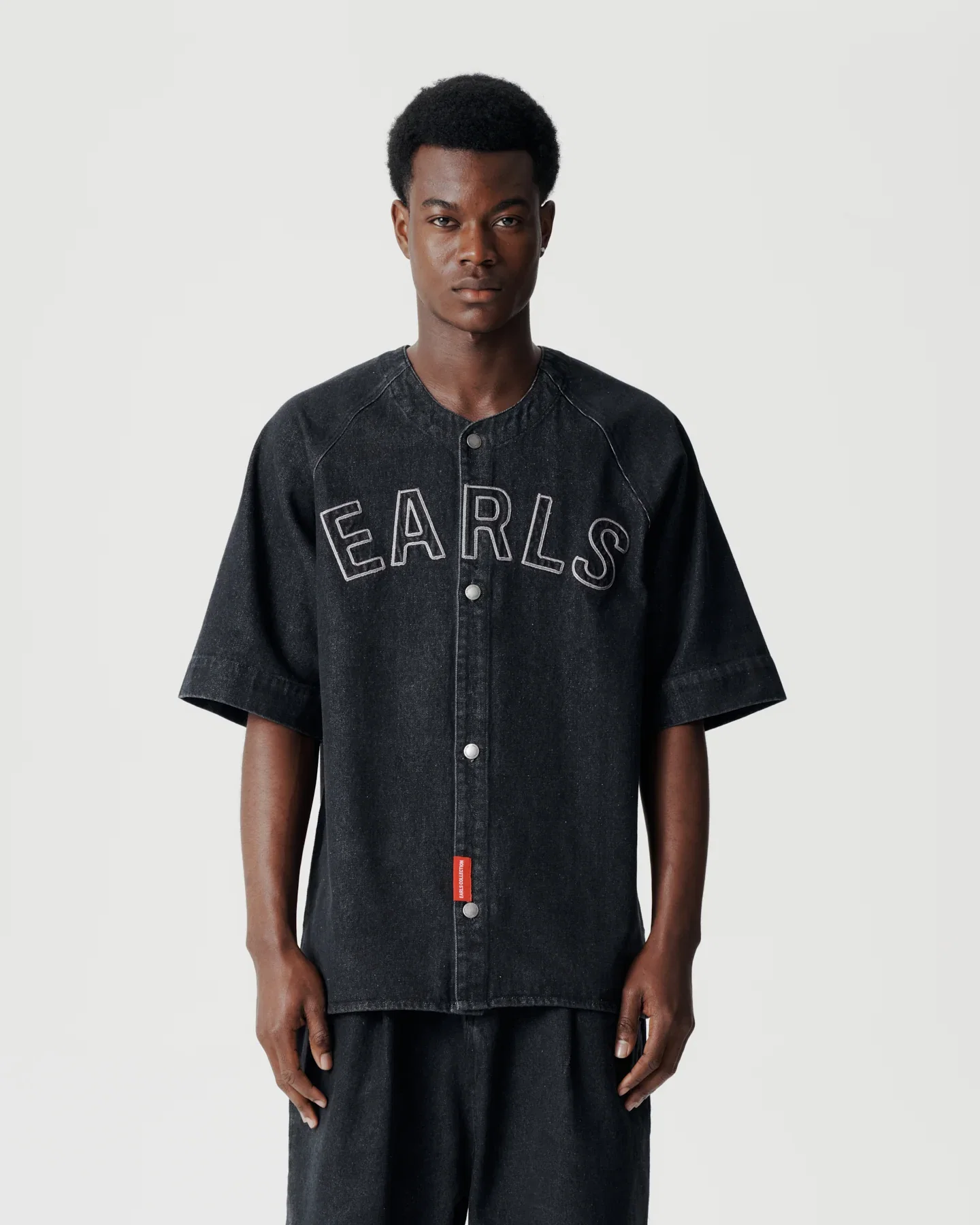 Image of Baseball Shirt - Black Denim