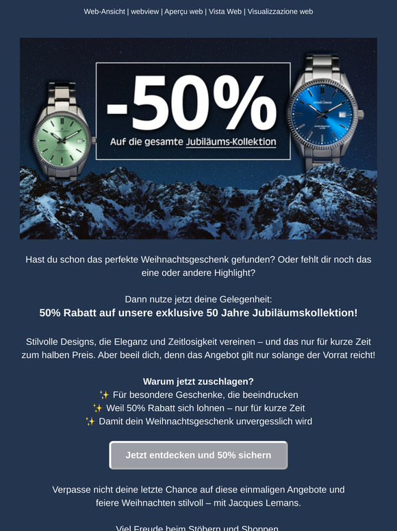 Deine letzte Chance: 50% auf stilvolle Weihnachtsgeschenke! 🎁