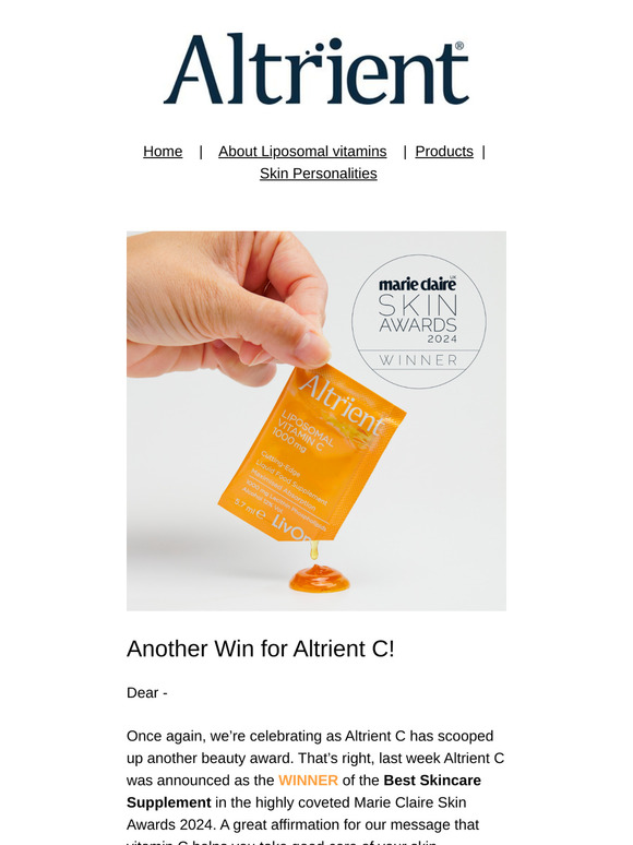 ✨We’ve Won! Altrient C Named Best Skincare Supplement