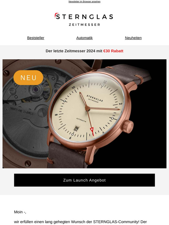 Der letzte Zeitmesser 2024: Naos Automatik alabaster bronze!