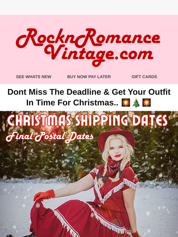 Last Shipping Dates For Christmas..