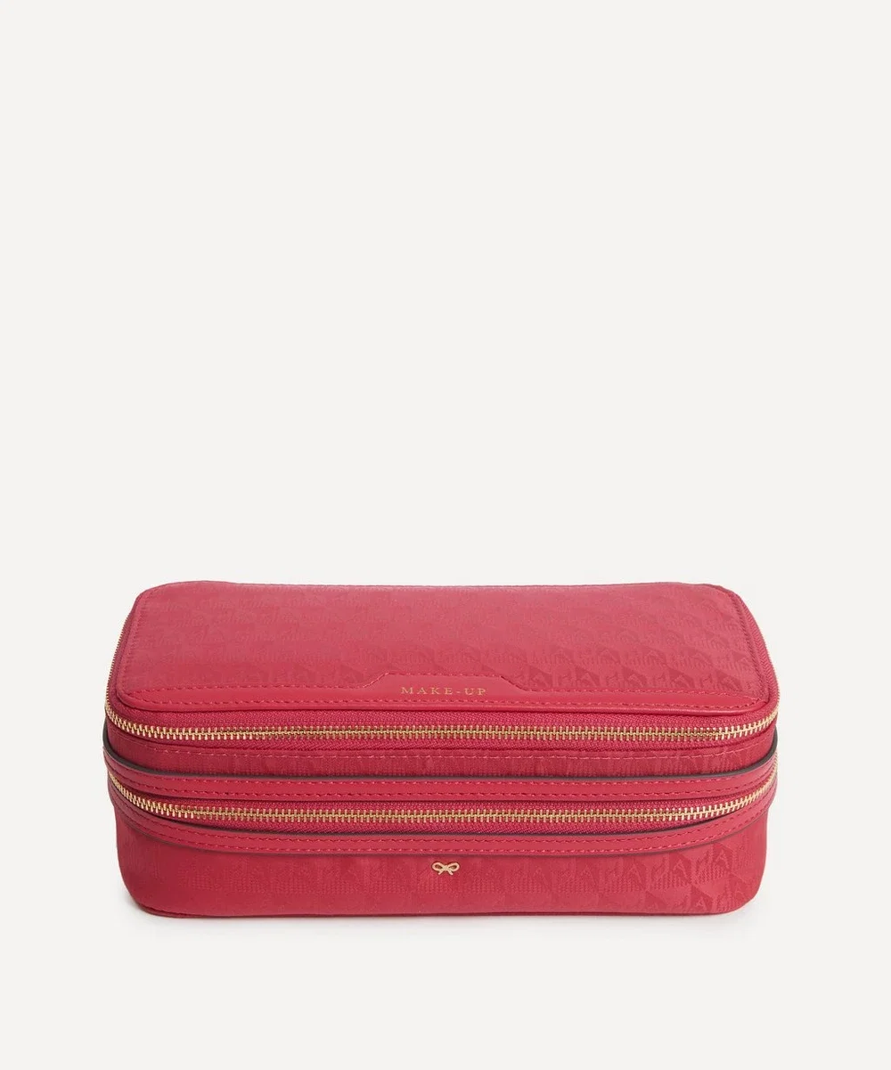 Anya Hindmarch Logo Magenta Make-Up Pouch