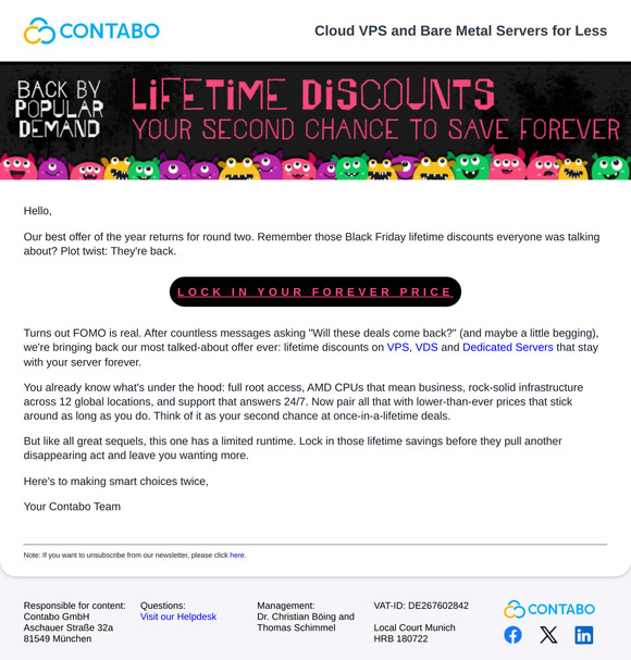 Back by Popular Demand: Lifetime Discounts on VPS, VDS & Bare Metal