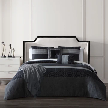 Bebejan Kyle Black 5 Piece Reversible Comforter Set