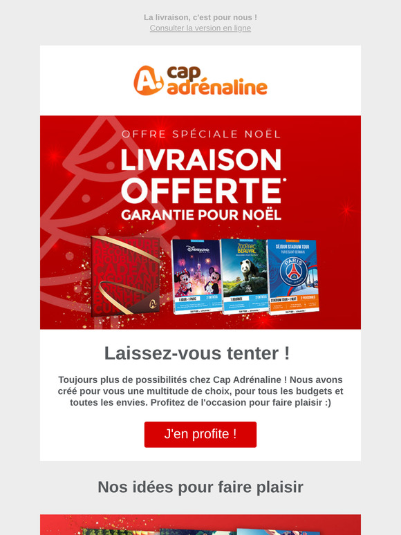 La livraison garantie pour Noël, c'est pour nous