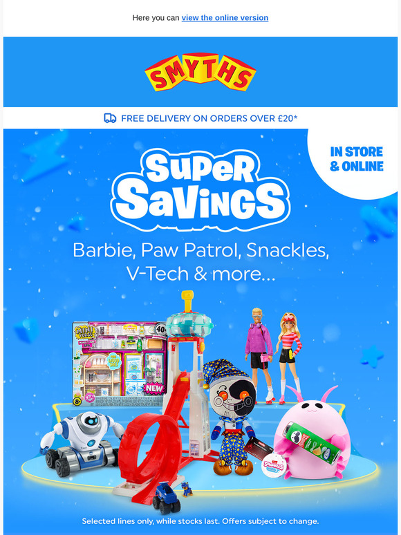 Smyths free delivery outlet
