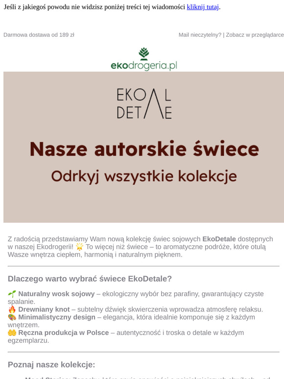 🌿 Nowość! Świece sojowe EkoDetale – naturalny relaks w Twoim domu 🕯️