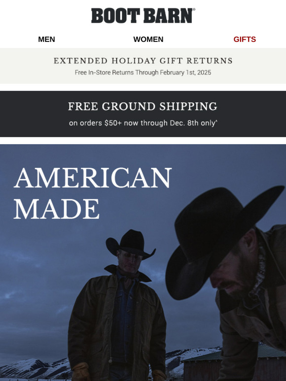 Boot Barn Holiday Gifts Made in America Milled