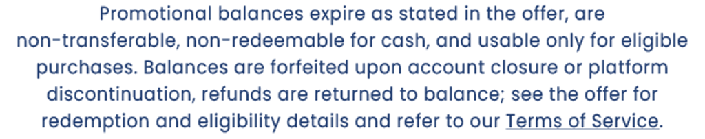 Promotional balances expire as stated in the offer. 