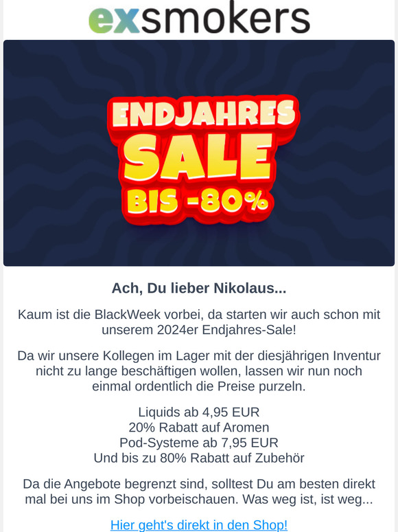 Bis 80% Rabatt in unserem Endjahres-Sale
