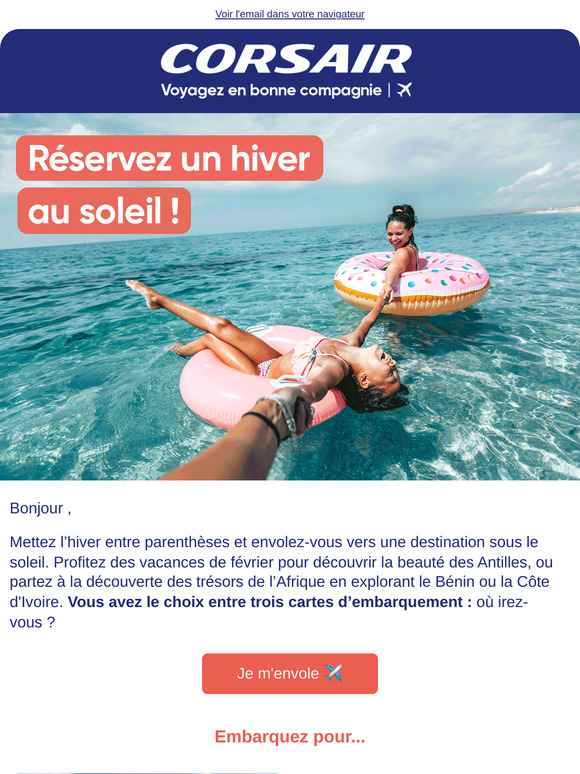 , le soleil vous attend, partez avec Corsair ! ☀️✈️