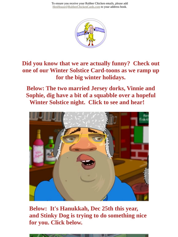 Check out our actually funny Winter Holiday Card-toons