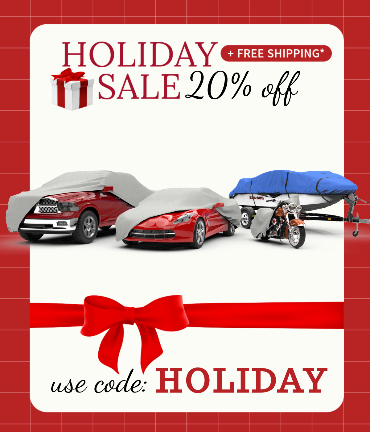 Save an extra 20% off everything with code: HOLIDAY