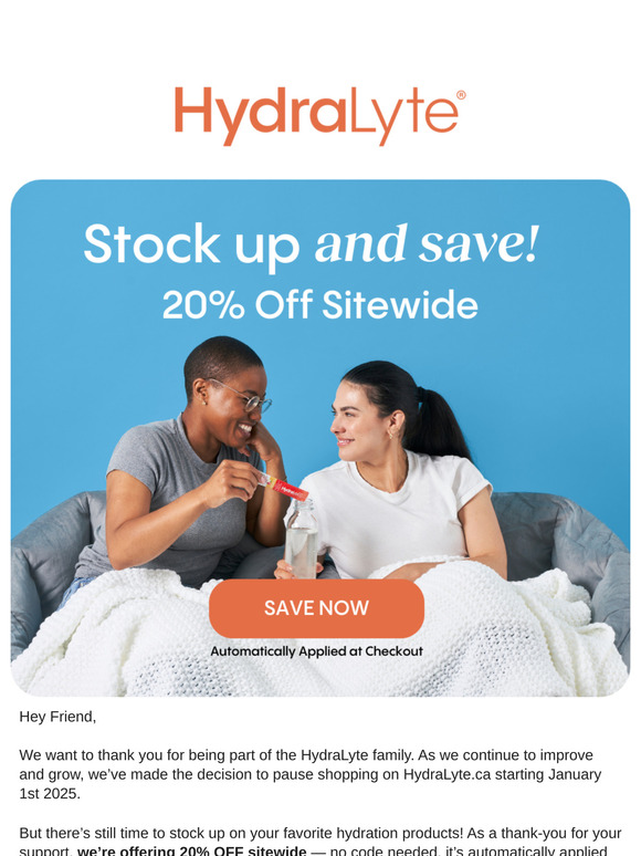 Say Goodbye and Save 20%