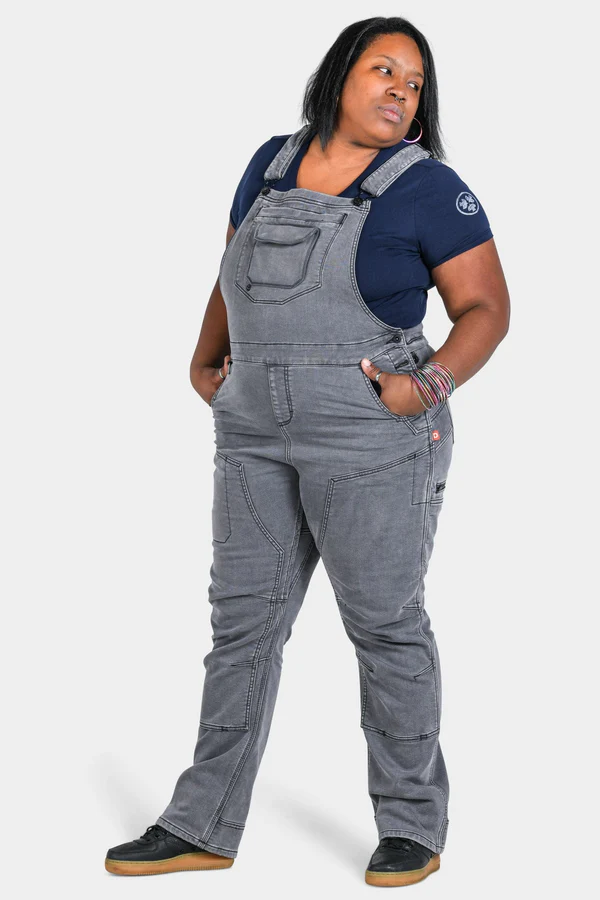 Freshley Overalls in Grey Thermal Denim