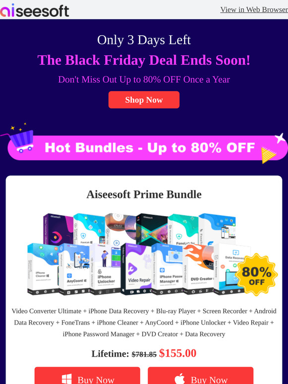 Ending Soon - Up to 80% OFF for Black Friday Final Days!
