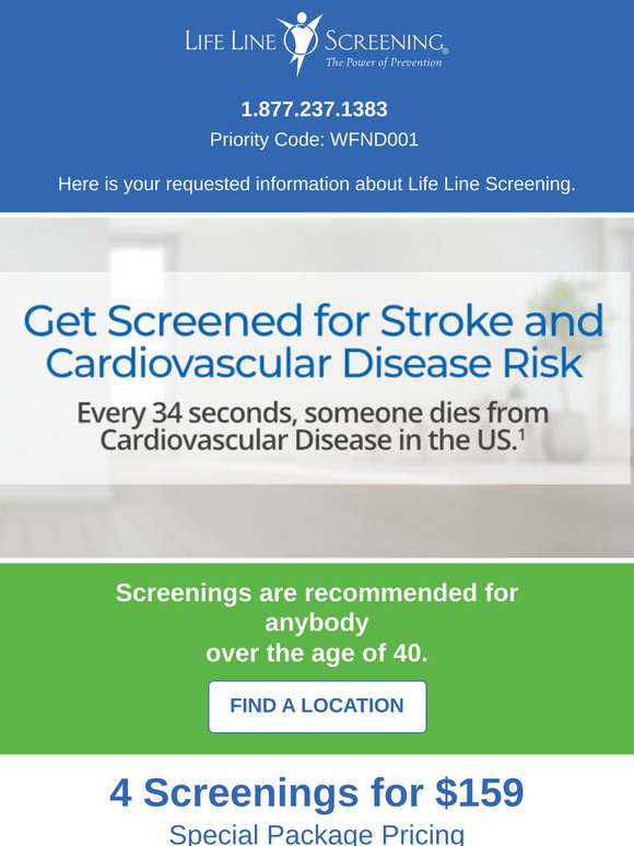 As Requested, Here's Your Life Line Screening Information