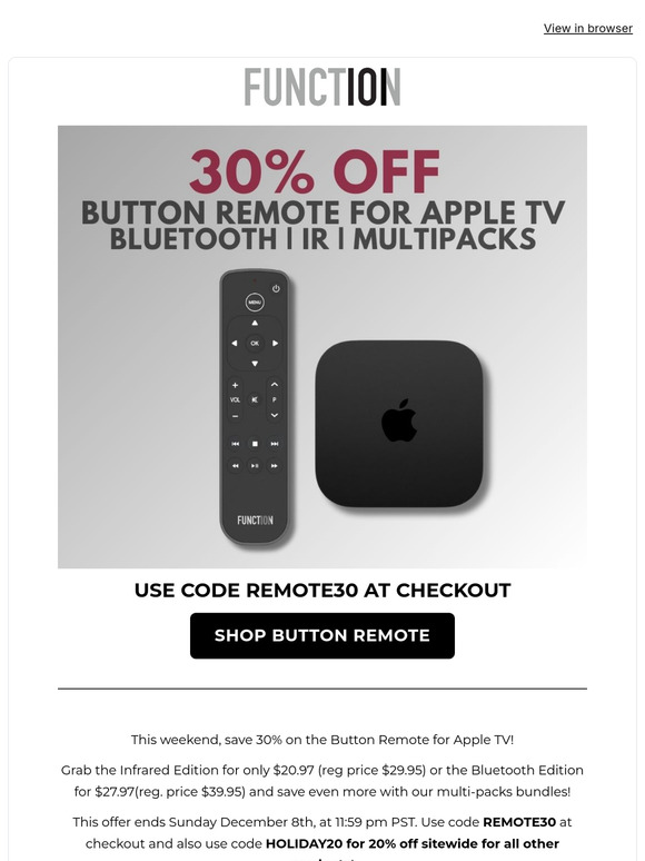 Weekend Deal Alert: Save 30% on the Button Remote for Apple TV!