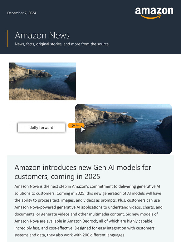 Amazon Nova is the next generation of Gen AI models