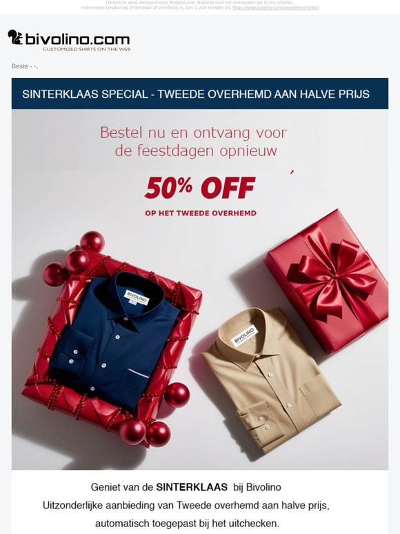 Vier Sinterklaas! – Tweede overhemd aan halve prijs