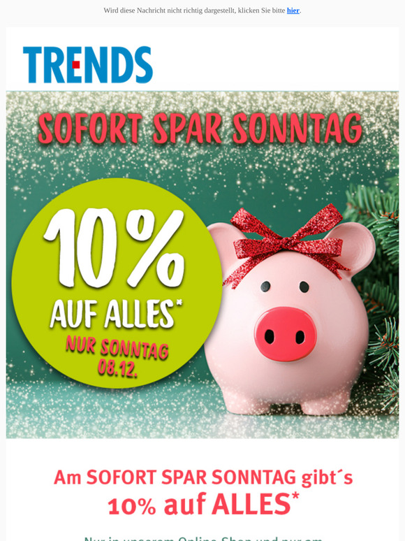 SOFORT SPAR SONNTAG - 10% AUF ALLES