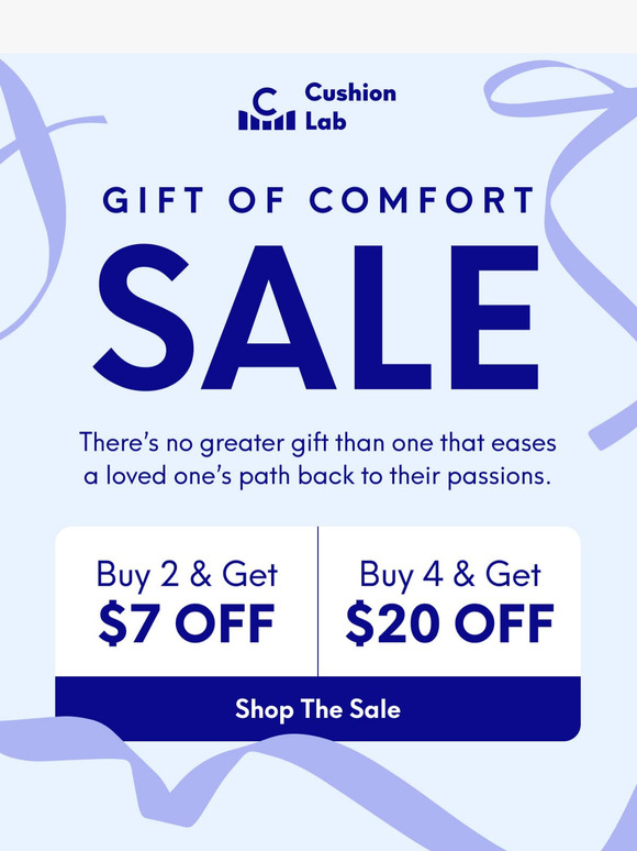 Up to $20 off during our Gift of Comfort Sale 🎉